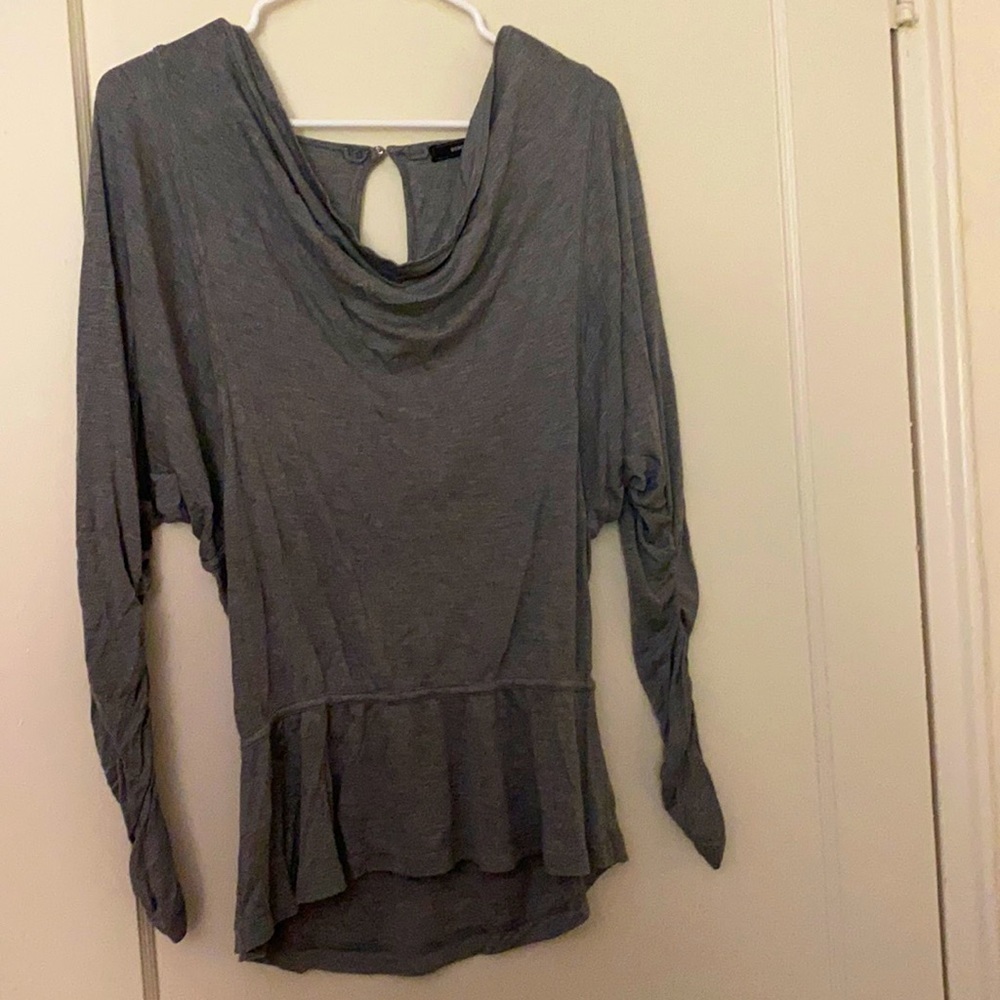 Bcbg gray long sleeve blouse size: XS